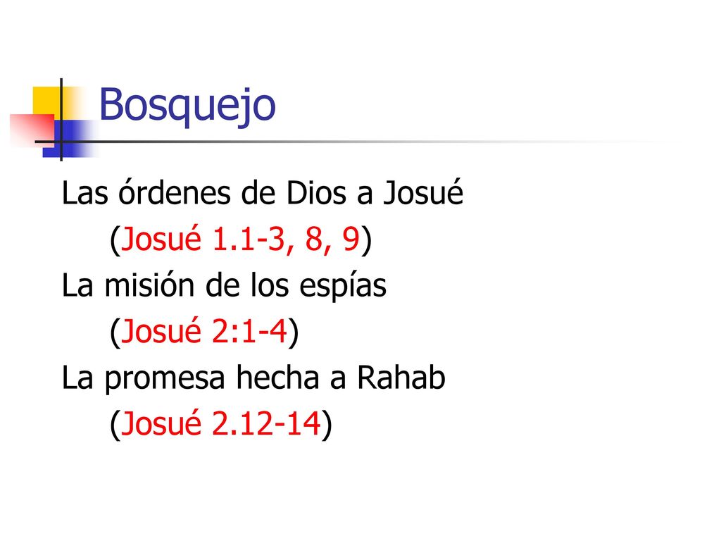 Bosquejo Las órdenes de Dios a Josué (Josué 1.1-3, 8, 9)