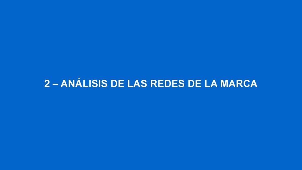 2 – ANÁLISIS DE LAS REDES DE LA MARCA