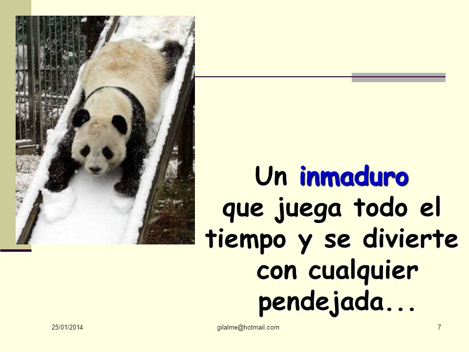 Un inmaduro que juega todo el tiempo y se divierte con cualquier
