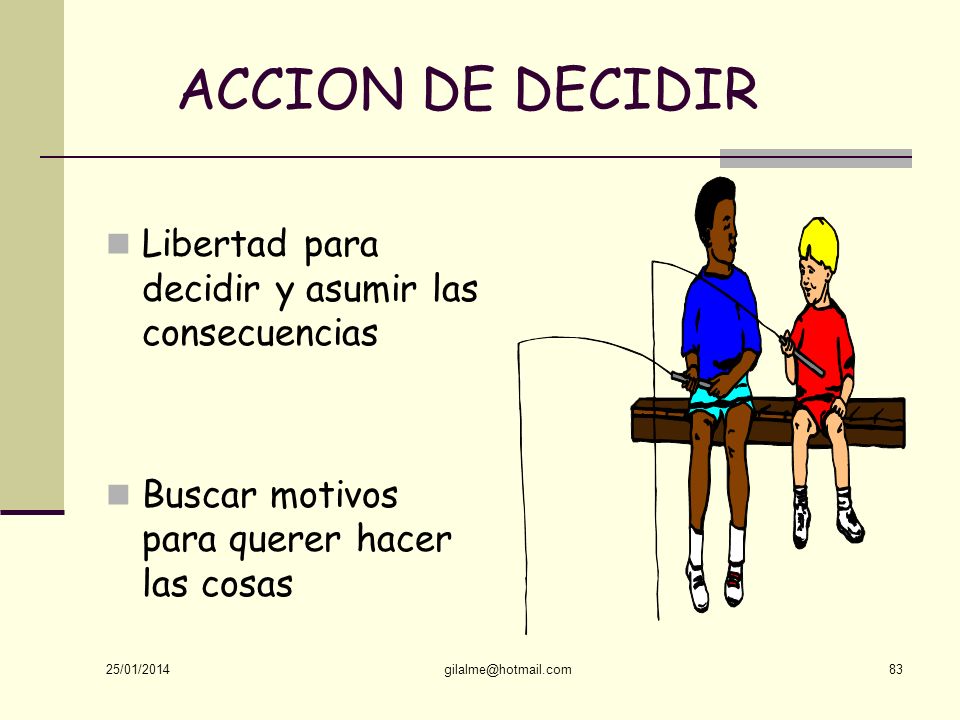 ACCION DE DECIDIR Libertad para decidir y asumir las consecuencias