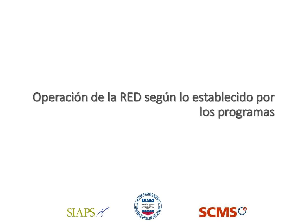 Operación de la RED según lo establecido por los programas
