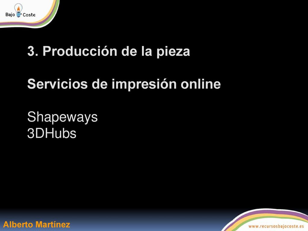 3. Producción de la pieza Servicios de impresión online Shapeways