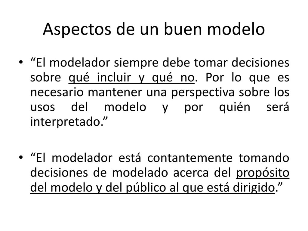 Aspectos de un buen modelo