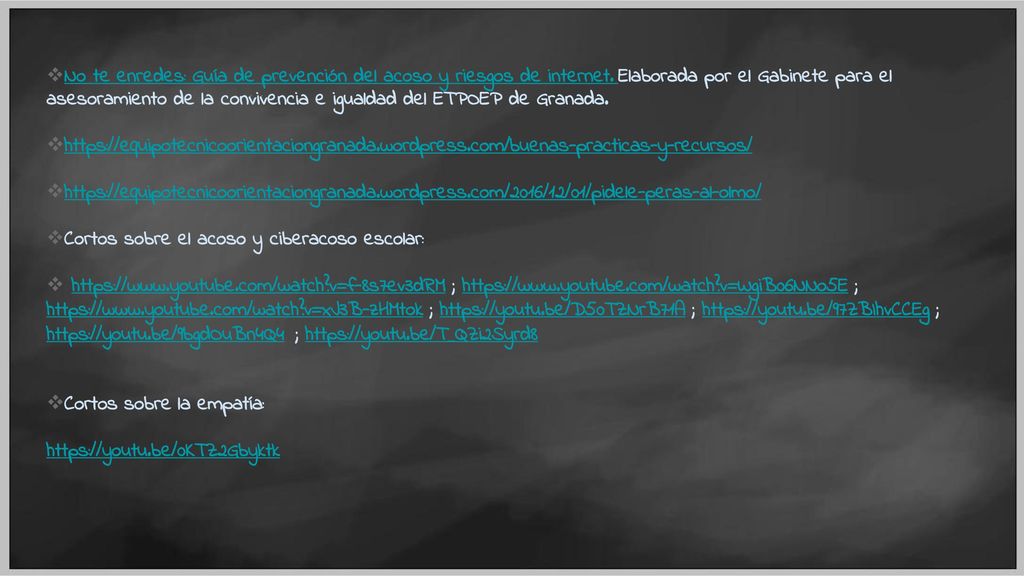 No te enredes: Guía de prevención del acoso y riesgos de internet