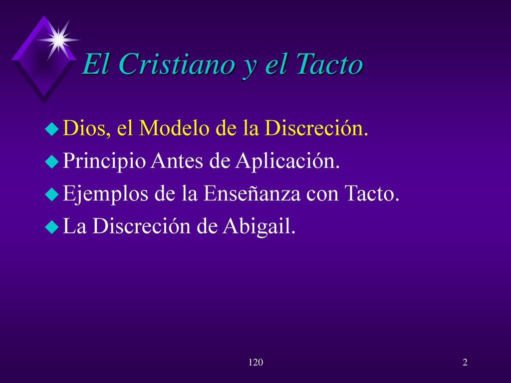 El Cristiano y el Tacto Dios, el Modelo de la Discreción.