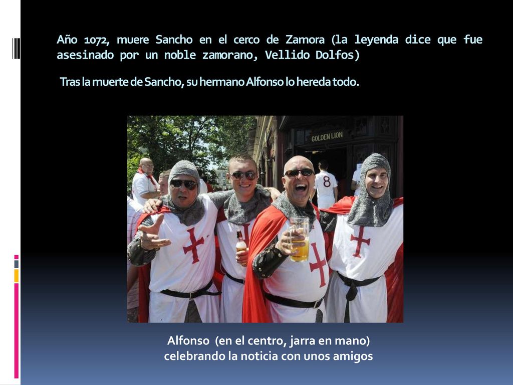 Tras la muerte de Sancho, su hermano Alfonso lo hereda todo.
