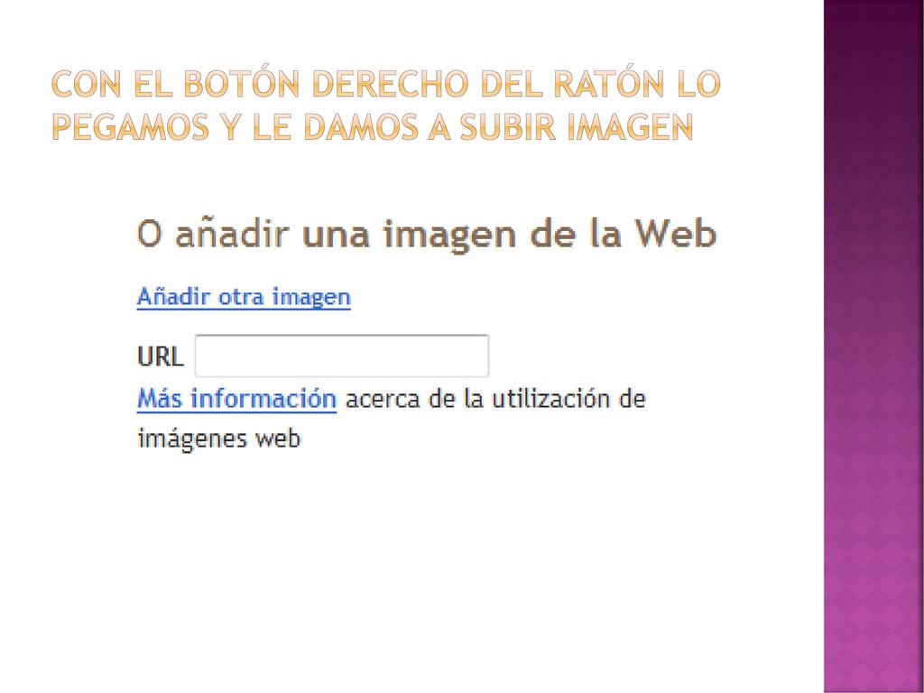 Con el botón derecho del ratón lo pegamos y le damos a subir imagen
