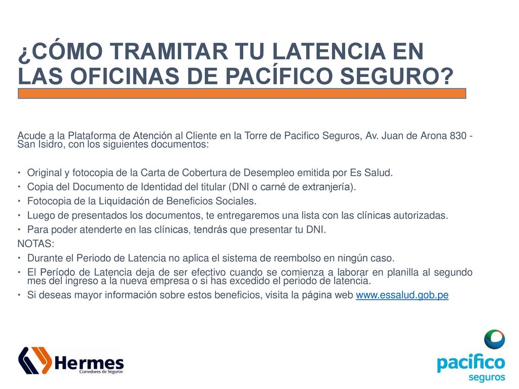¿CÓMO TRAMITAR TU LATENCIA EN LAS OFICINAS DE PACÍFICO SEGURO