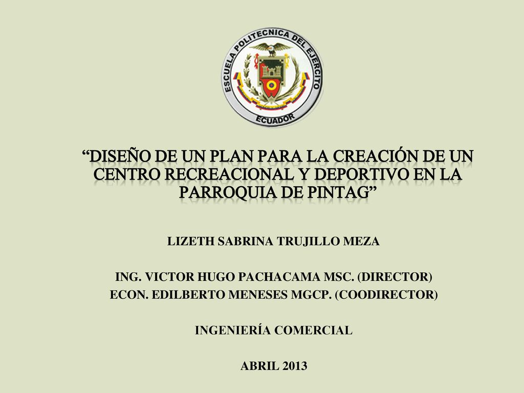 DISEÑO DE UN PLAN PARA LA CREACIÓN DE UN CENTRO RECREACIONAL Y DEPORTIVO EN LA PARROQUIA DE PINTAG