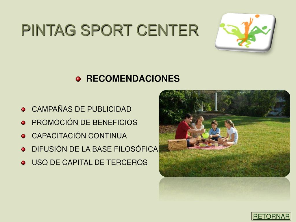 PINTAG SPORT CENTER RECOMENDACIONES CAMPAÑAS DE PUBLICIDAD