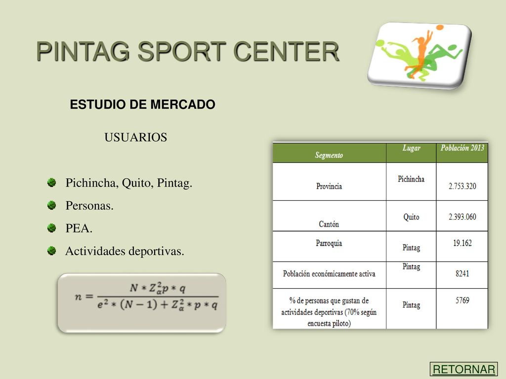 PINTAG SPORT CENTER ESTUDIO DE MERCADO USUARIOS