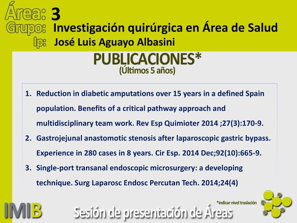 3 Investigación quirúrgica en Área de Salud José Luis Aguayo Albasini