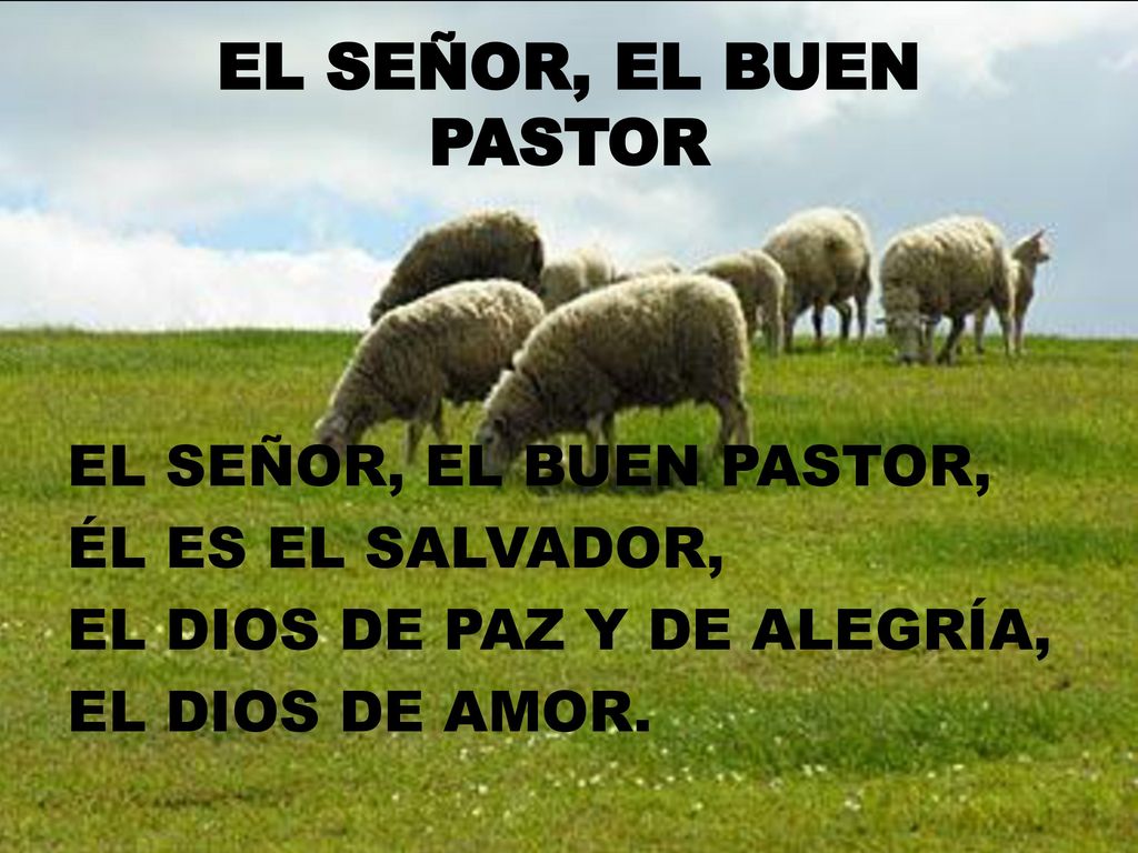EL SEÑOR, EL BUEN PASTOR EL SEÑOR, EL BUEN PASTOR, ÉL ES EL SALVADOR, EL DIOS DE PAZ Y DE ALEGRÍA, EL DIOS DE AMOR.