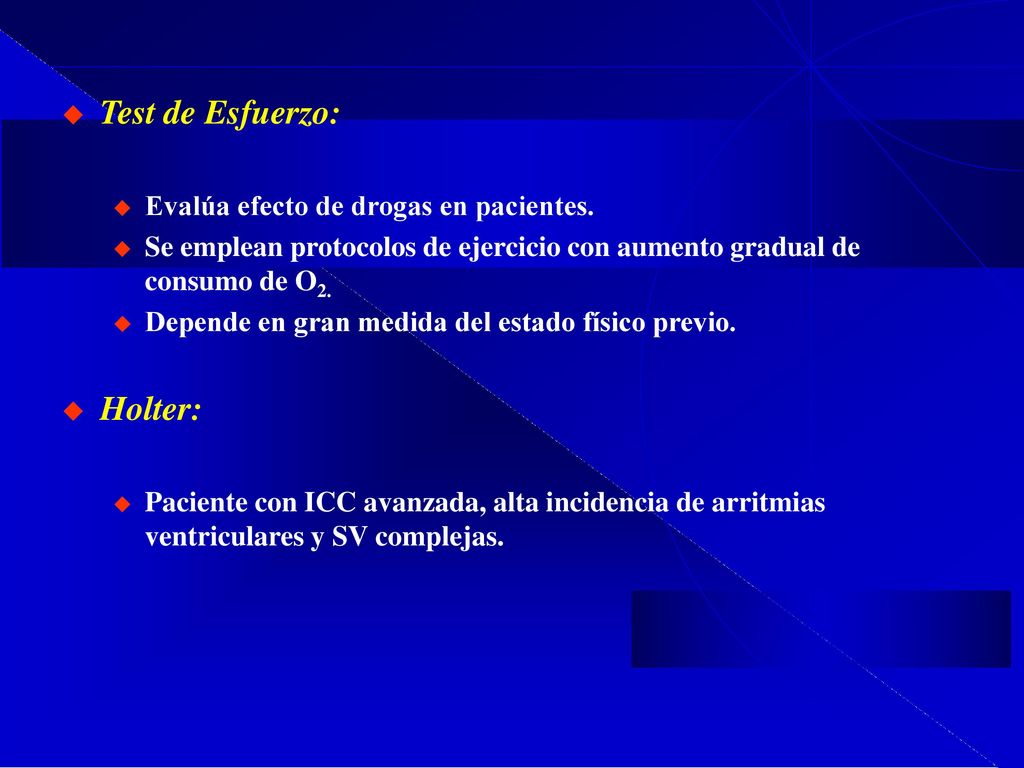 Test de Esfuerzo: Holter: Evalúa efecto de drogas en pacientes.
