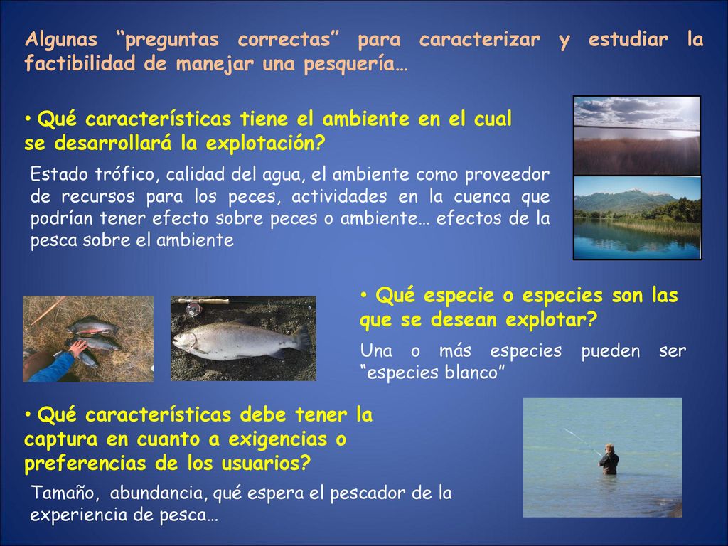 Qué especie o especies son las que se desean explotar