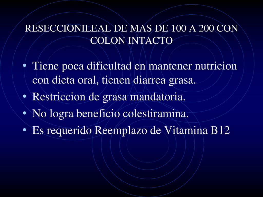 RESECCIONILEAL DE MAS DE 100 A 200 CON COLON INTACTO