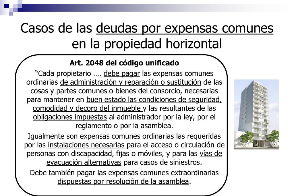 Casos de las deudas por expensas comunes en la propiedad horizontal