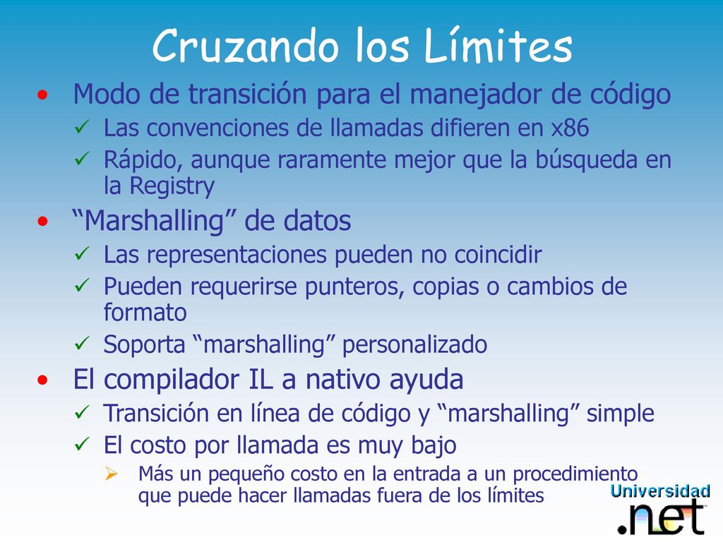 Cruzando los Límites Modo de transición para el manejador de código