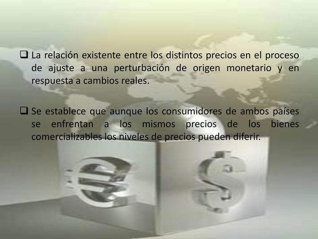 La relación existente entre los distintos precios en el proceso de ajuste a una perturbación de origen monetario y en respuesta a cambios reales.