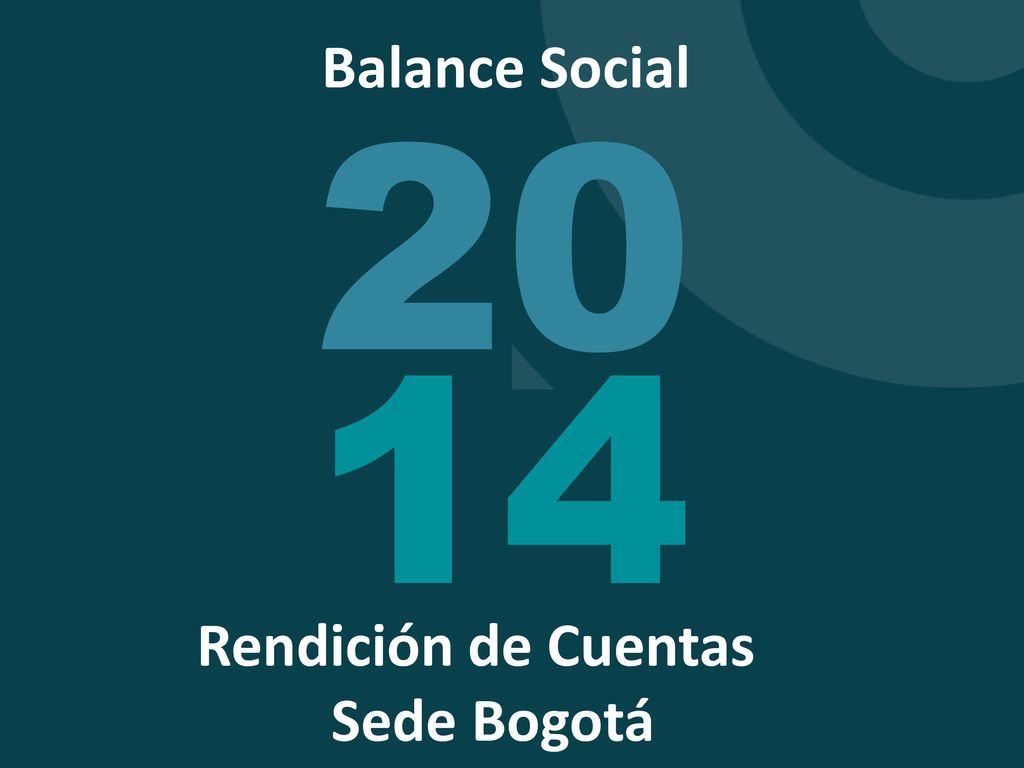 20 14 Balance Social Rendición de Cuentas Rendición de Cuentas