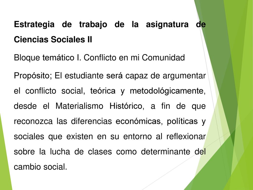 Estrategia de trabajo de la asignatura de Ciencias Sociales II
