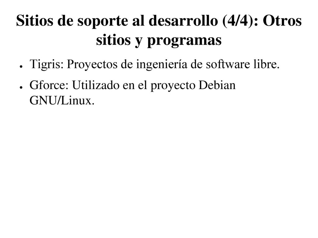 Sitios de soporte al desarrollo (4/4): Otros sitios y programas