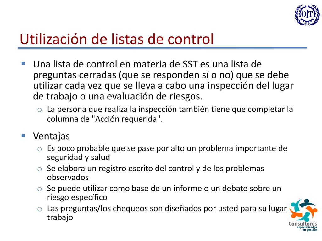 Utilización de listas de control