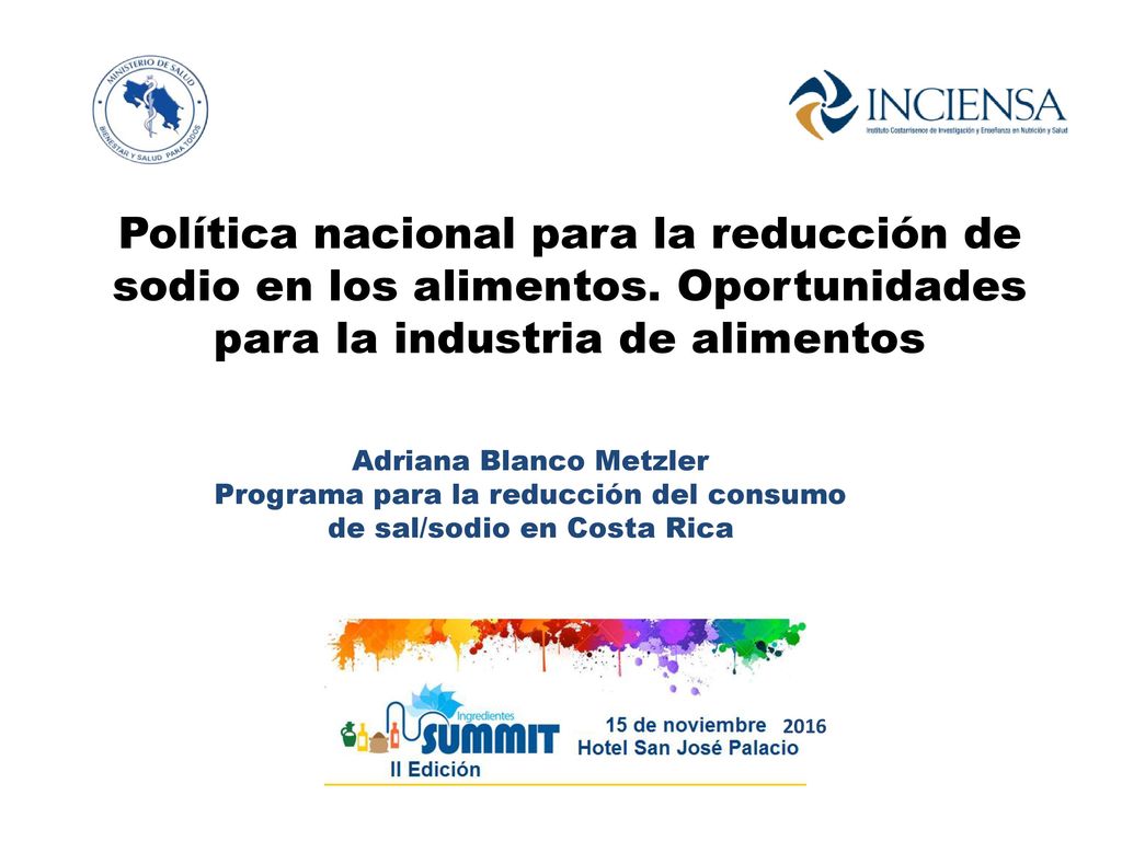 Política nacional para la reducción de sodio en los alimentos