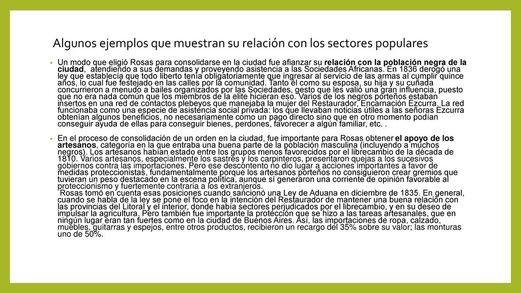 Algunos ejemplos que muestran su relación con los sectores populares