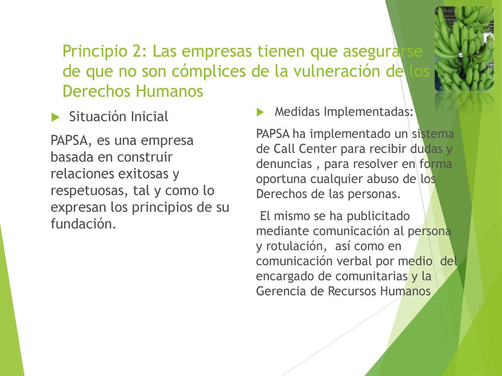 Principio 2: Las empresas tienen que asegurarse de que no son cómplices de la vulneración de los Derechos Humanos