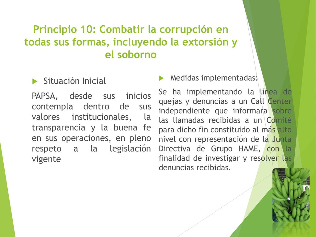 Principio 10: Combatir la corrupción en todas sus formas, incluyendo la extorsión y el soborno