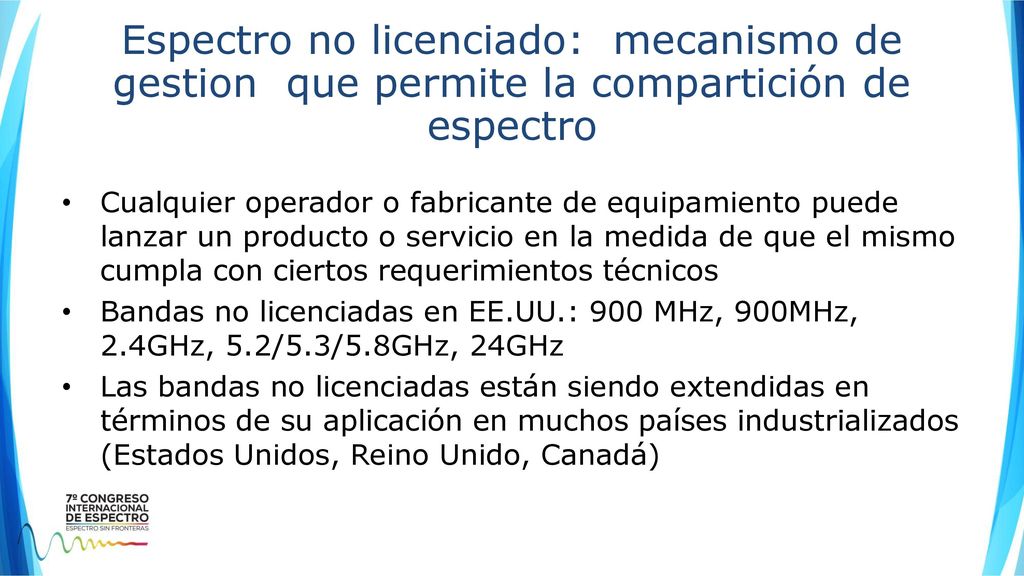 Espectro no licenciado: mecanismo de gestion que permite la compartición de espectro