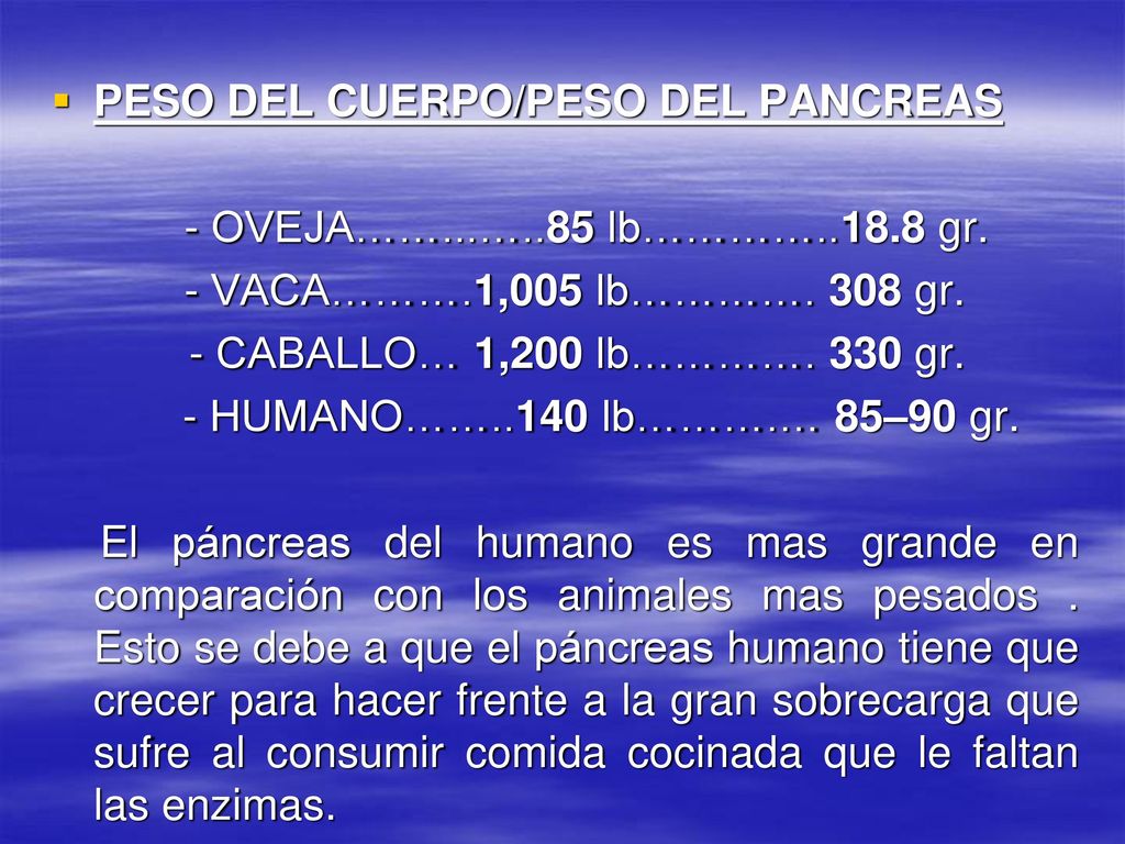 PESO DEL CUERPO/PESO DEL PANCREAS