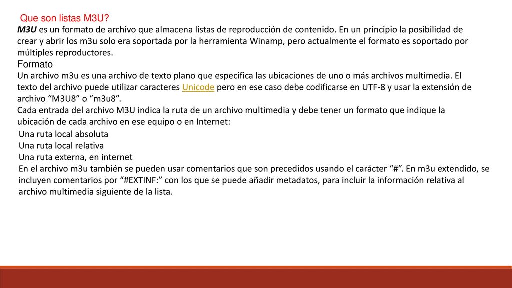 Que son listas M3U