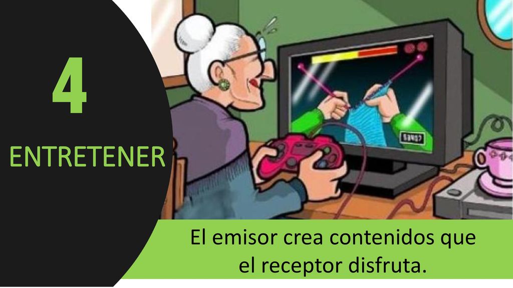 El emisor crea contenidos que el receptor disfruta.