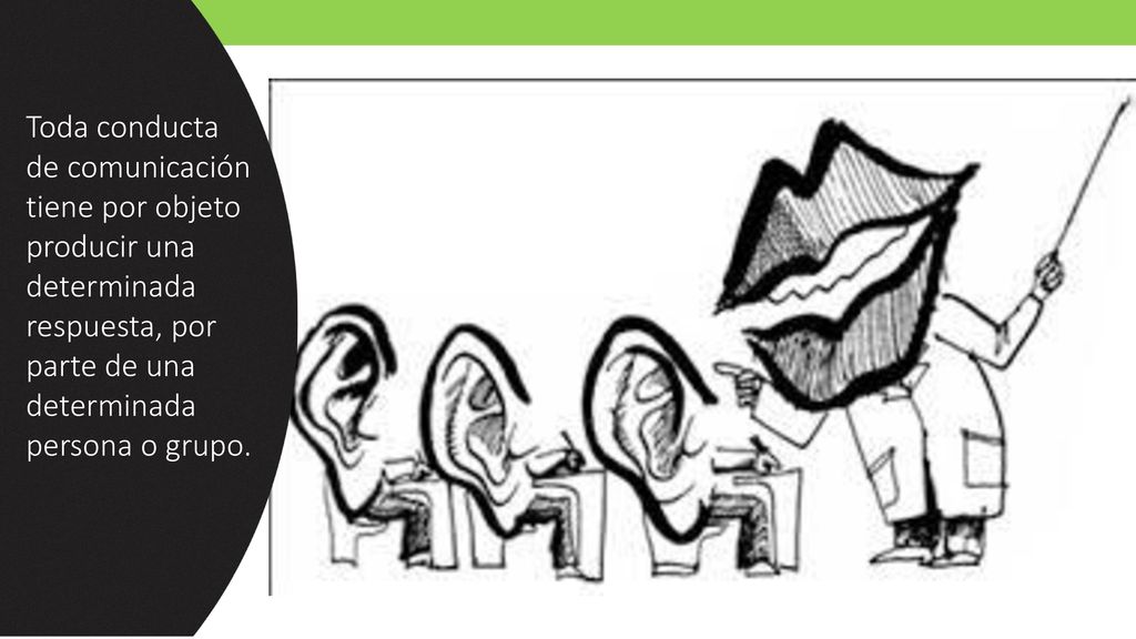 Toda conducta de comunicación tiene por objeto producir una determinada respuesta, por parte de una determinada persona o grupo.