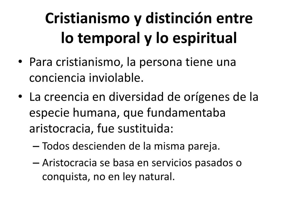 Cristianismo y distinción entre lo temporal y lo espiritual
