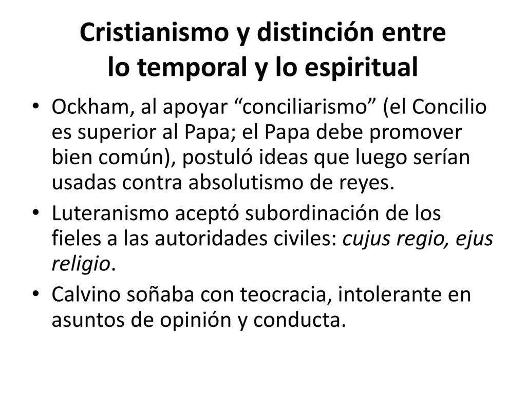 Cristianismo y distinción entre lo temporal y lo espiritual