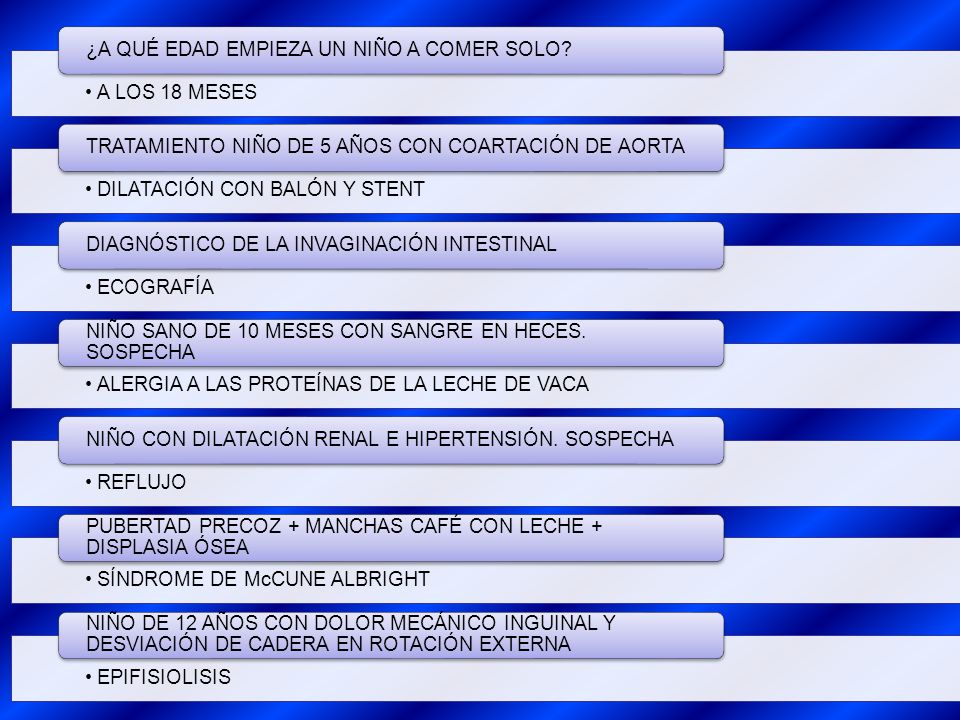 A LOS 18 MESES ¿A QUÉ EDAD EMPIEZA UN NIÑO A COMER SOLO DILATACIÓN CON BALÓN Y STENT. TRATAMIENTO NIÑO DE 5 AÑOS CON COARTACIÓN DE AORTA.