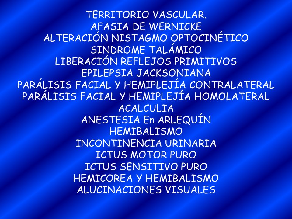 ALTERACIÓN NISTAGMO OPTOCINÉTICO SINDROME TALÁMICO