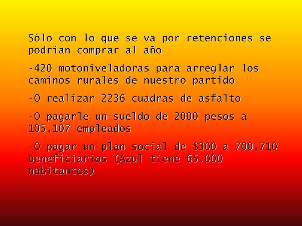 Sólo con lo que se va por retenciones se podrían comprar al año