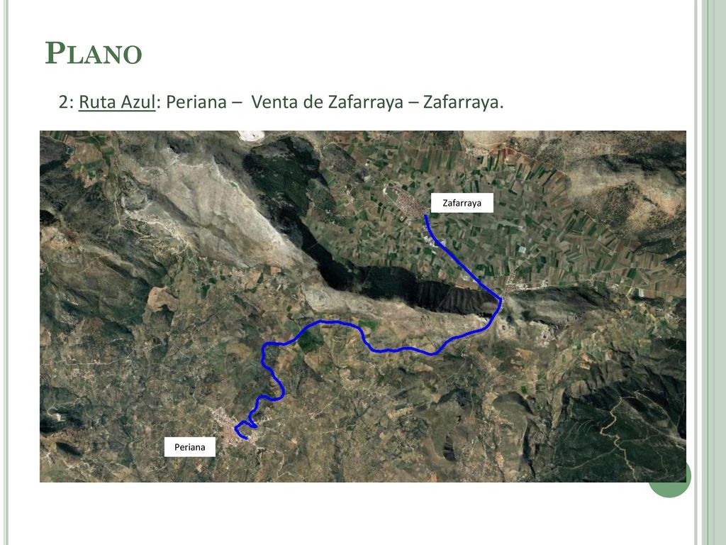 Plano 2: Ruta Azul: Periana – Venta de Zafarraya – Zafarraya.