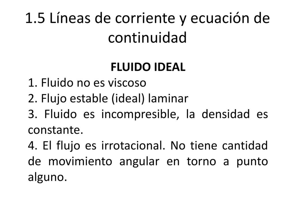 1.5 Líneas de corriente y ecuación de continuidad