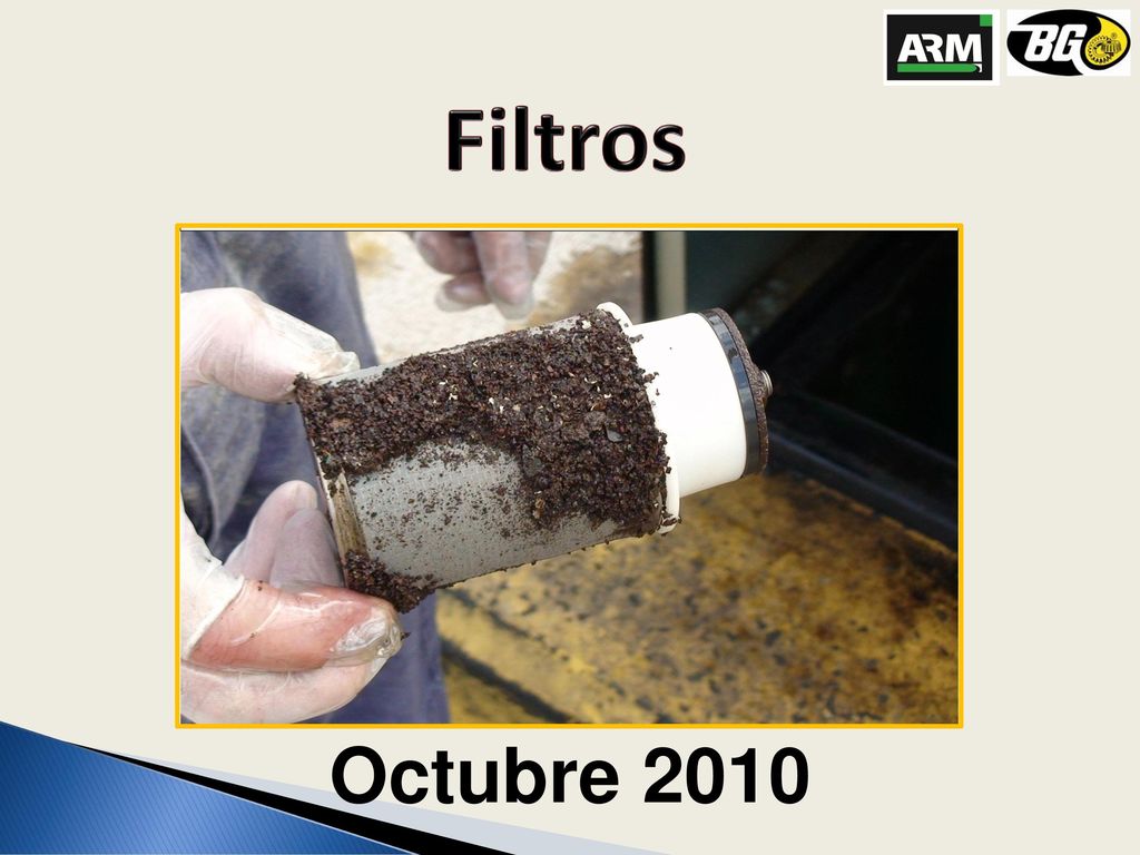 Filtros Efectos de la 227 a través del tiempo en un filtro de la bomba del surtidor de una estación de servicio.
