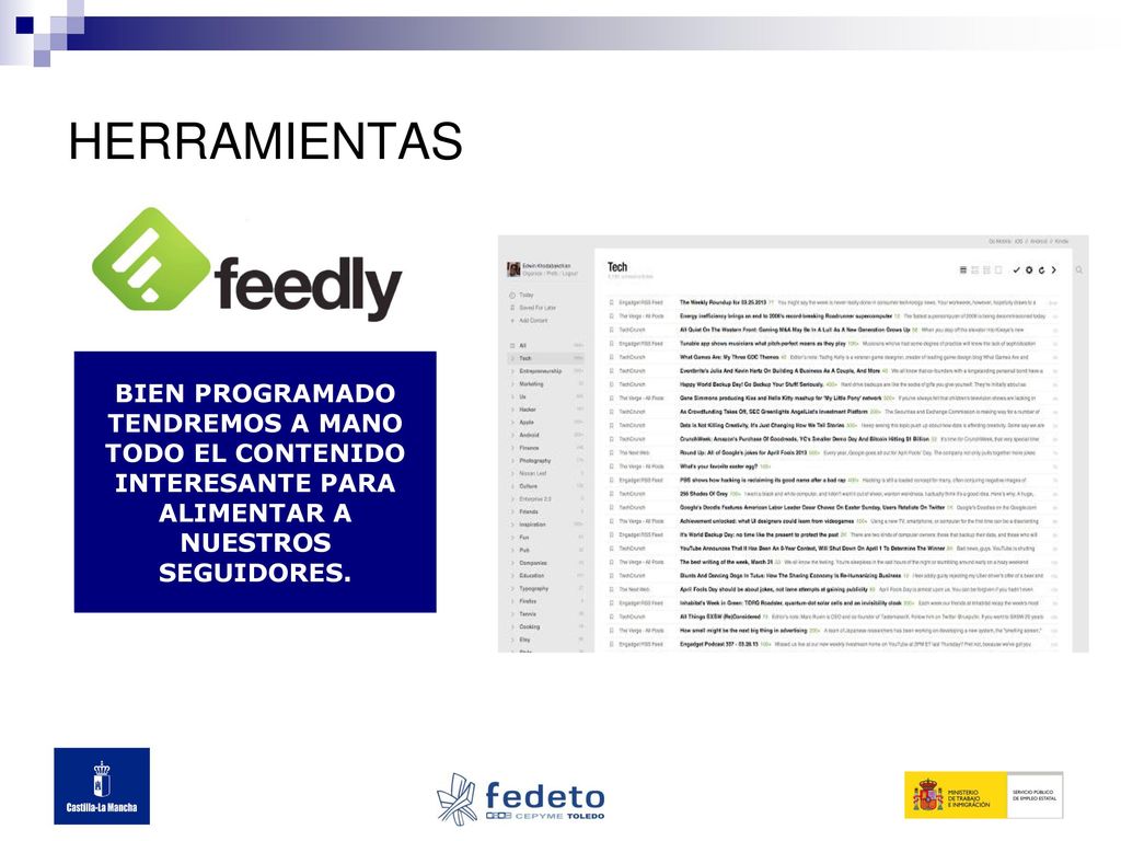 HERRAMIENTAS BIEN PROGRAMADO TENDREMOS A MANO TODO EL CONTENIDO INTERESANTE PARA ALIMENTAR A NUESTROS SEGUIDORES.