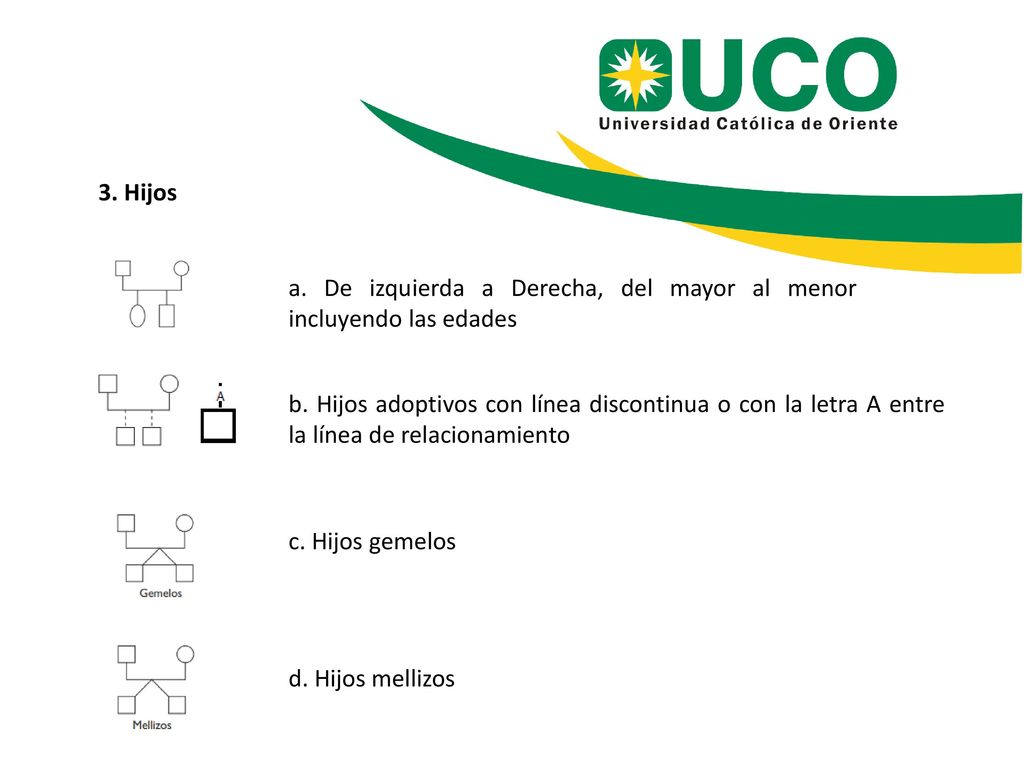 3. Hijos a. De izquierda a Derecha, del mayor al menor incluyendo las edades.