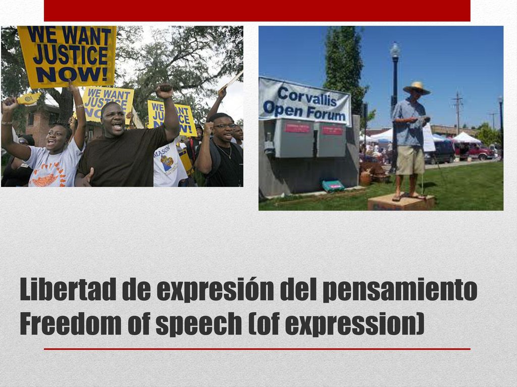 Libertad de expresión del pensamiento Freedom of speech (of expression)