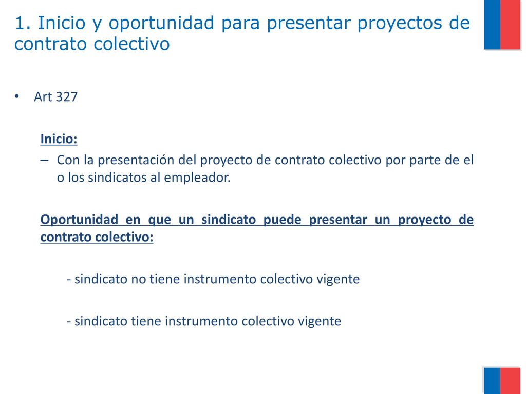 1. Inicio y oportunidad para presentar proyectos de contrato colectivo