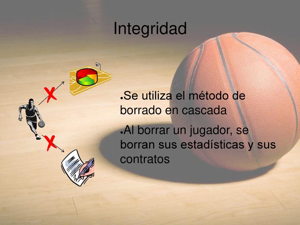 Integridad Se utiliza el método de borrado en cascada