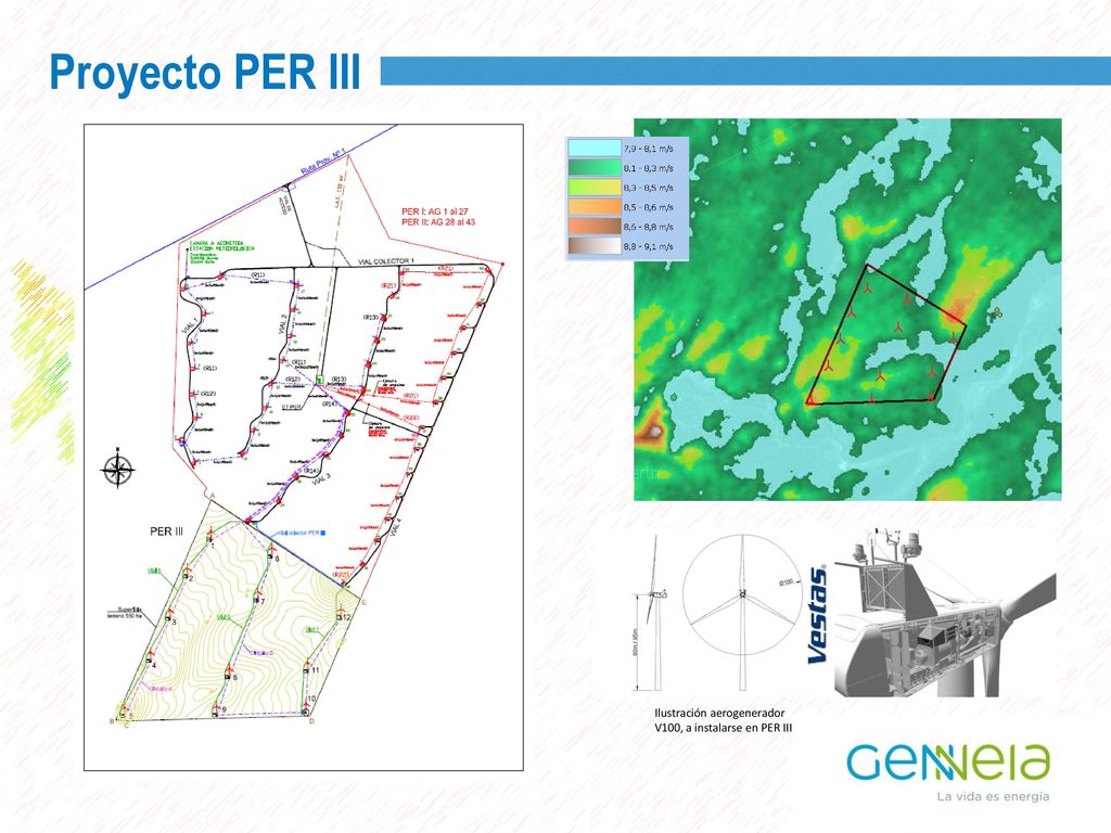 Proyecto PER III Ilustración aerogenerador V100, a instalarse en PER III